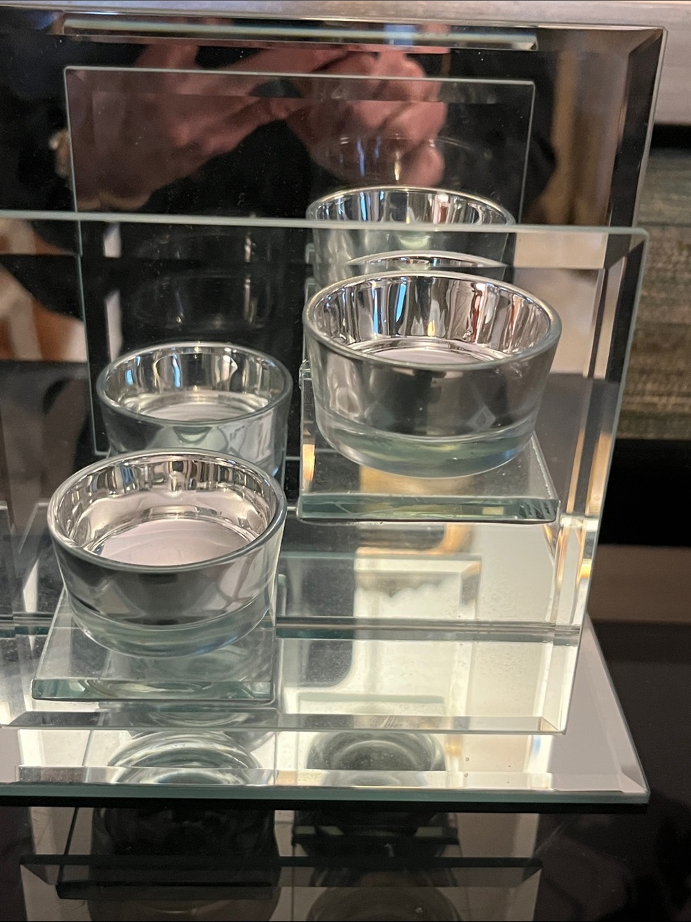 Gorgeous Mirrored Floating Double 🕯️ Candle Holder NWT
